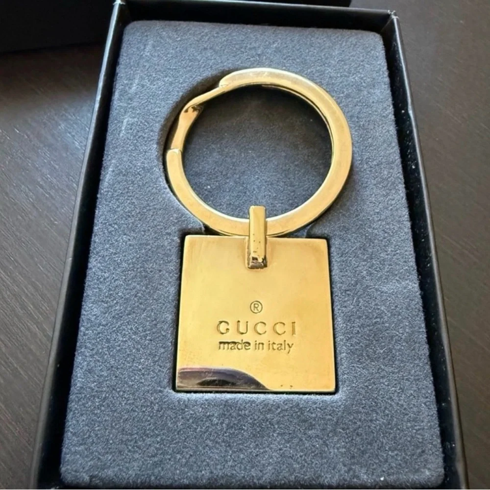 Gucci Gold and Black Key chain with box